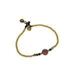 Tourmaline Gemstone and Brass Bead Bracelet BB22