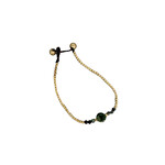 Jade Gemstone and Brass Bead Bracelet BB25