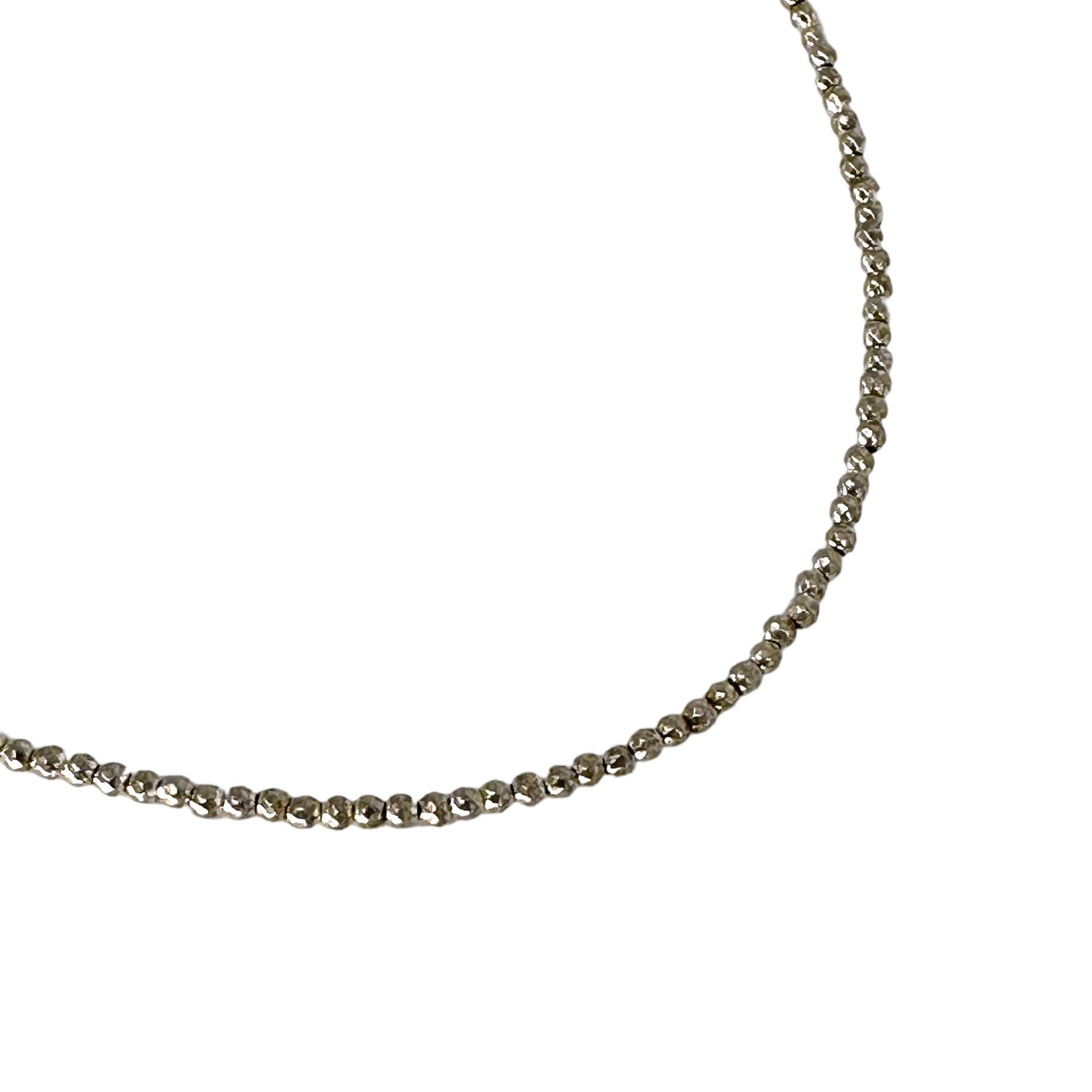 Pyrite Adjustable 16-18" 2mm Gemstone Bead Necklace