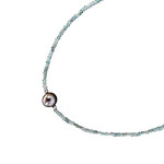 Apatite Tahitian Pearl Adjustable 16-18" 2mm Gemstone Bead Necklace