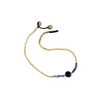 Amethyst Gemstone and Brass Bead Anklet BA19