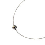 Labradorite Tahitian Pearl Adjustable 16-18" 2mm Gemstone Bead Necklace