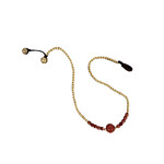 Gold Sandstone Gemstone and Brass Bead Anklet BA23