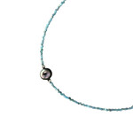 Navy Blue Apatite Tahitian Pearl Adjustable 16-18" 2mm Gemstone Bead Necklace