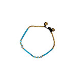 Brass, Glass, and Clay Bead Bracelet Turquoise BB34