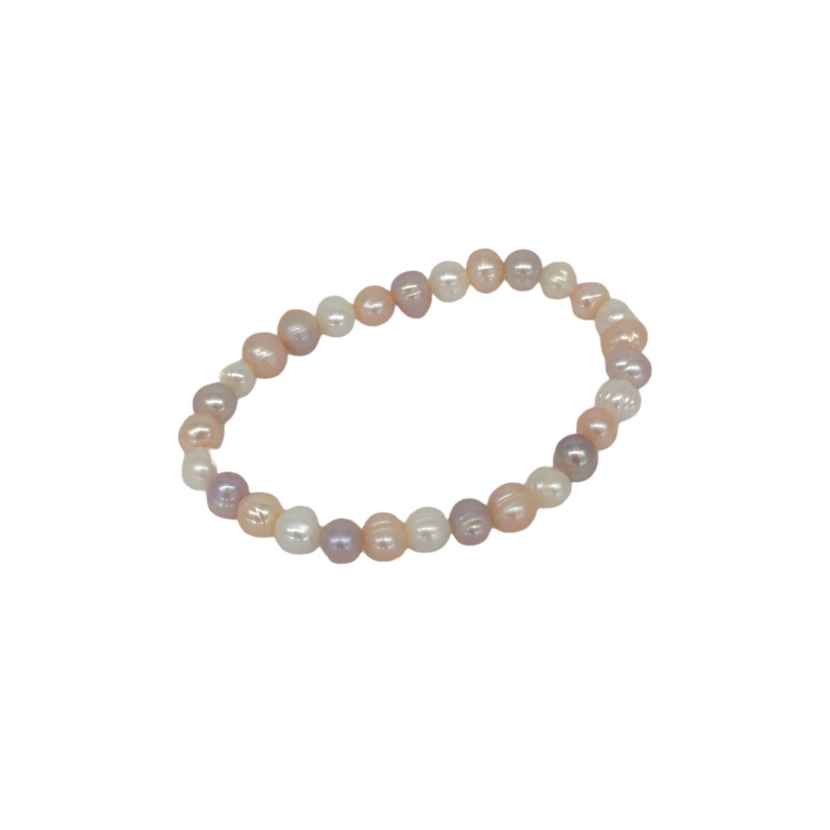 7mm Cultured Freshwater Pearl Stretch Bracelet Multi