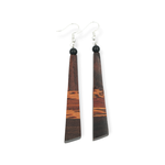 Hand Made Coconut Wood and Rosewood Earrings Rectangle