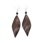 Hand Made Rosewood Earrings Leaf Motif