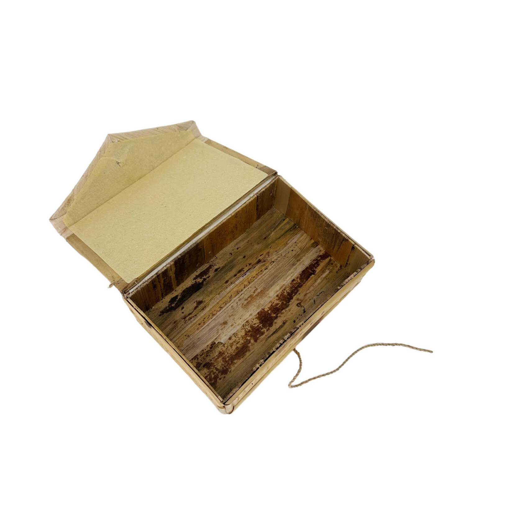 Hand Made Bamboo and Banana Bark Turtle Box With Coconut Button Clasp