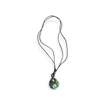 N204 Carved Paua Shell Infinity Hook Necklace on Adjustable Cord