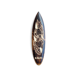 Hand Carved  Weathered Brown Albesia Wood Kauai Surfboard Small #5B