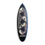 Hand Carved Albesia Wood Kauai Surfboard Large #13