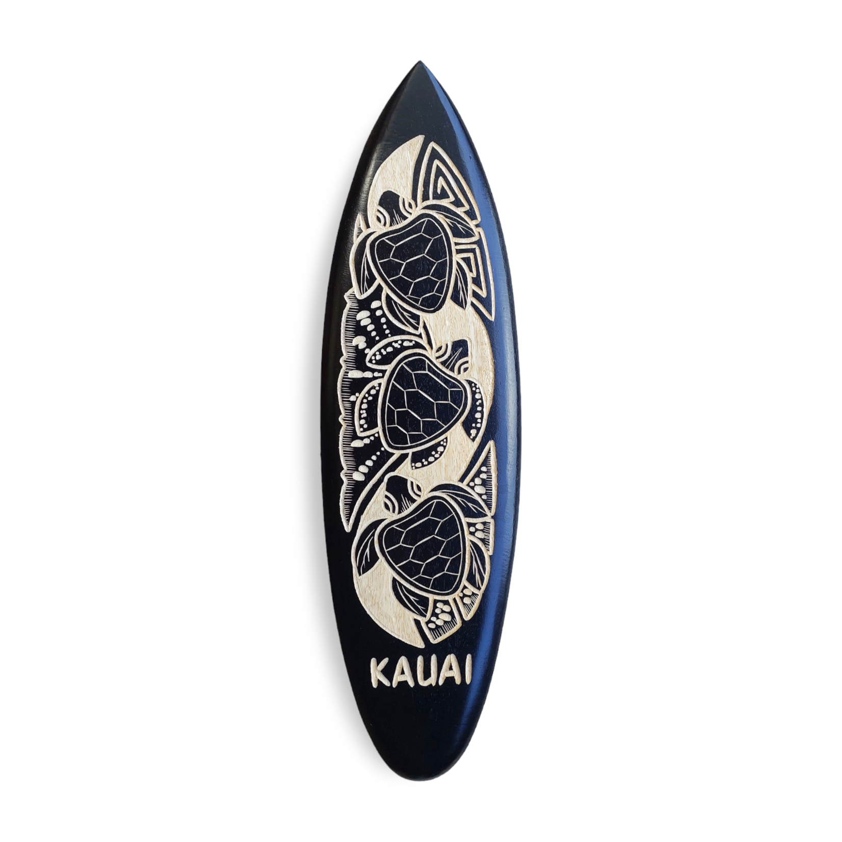 Hand Carved Mango Wood Kauai Surfboard Large #13