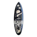 Hand Carved Albesia Wood Kauai Surfboard Large #20