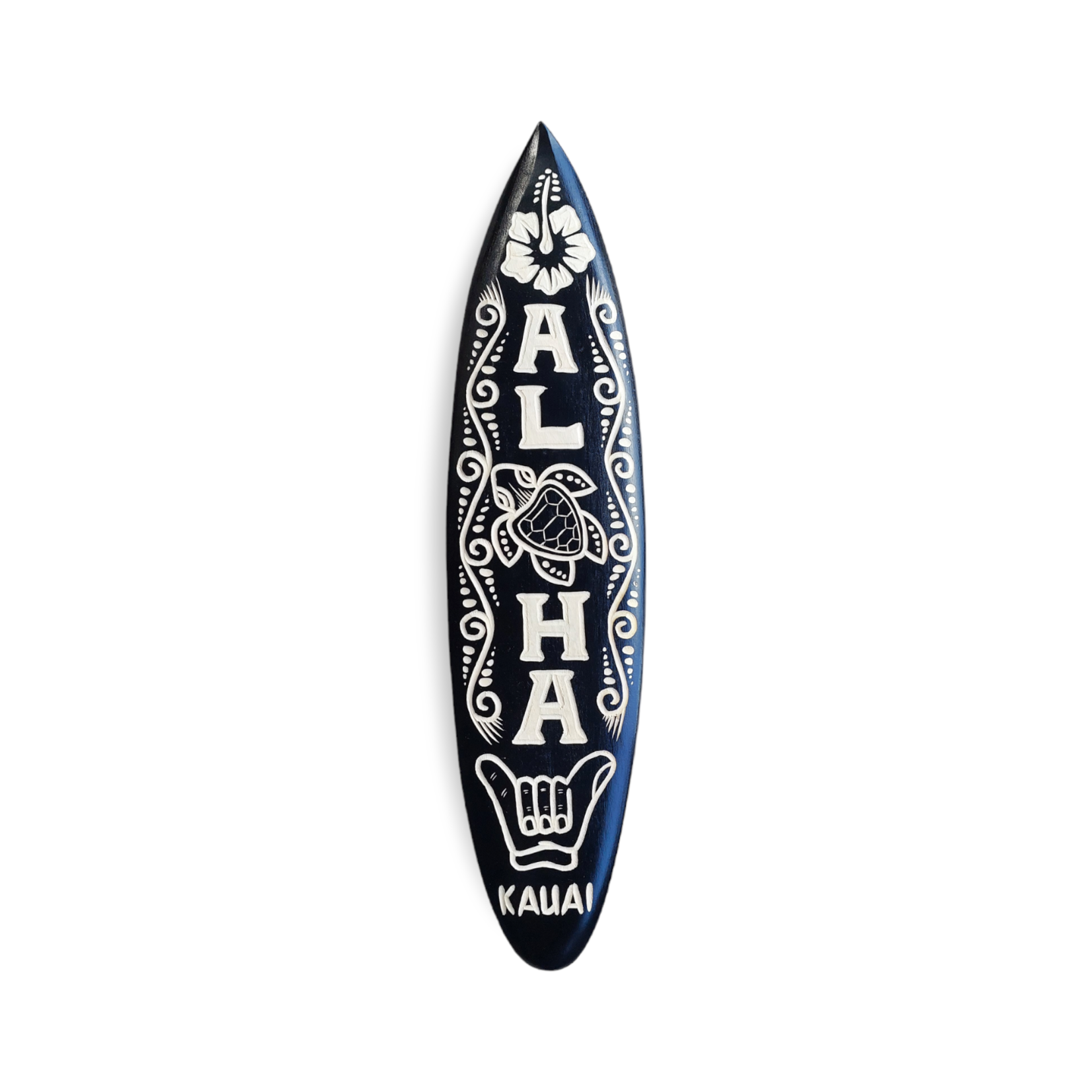 Hand Carved Mango Wood Aloha Surfboard Medium #2