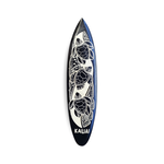 Hand Carved Albesia Wood Kauai Surfboard Medium #12