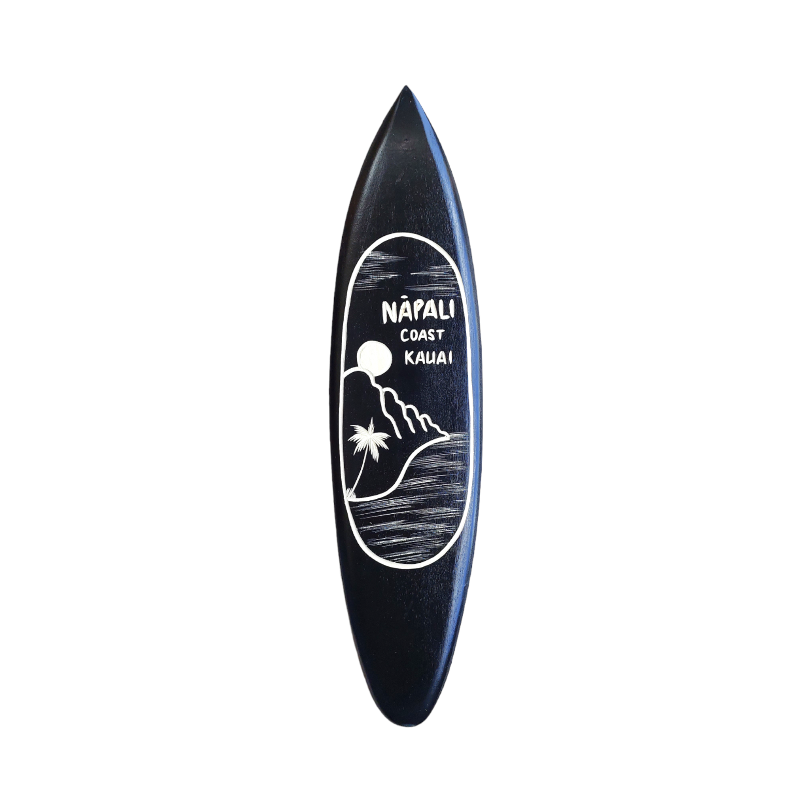Hand Carved Mango Wood Napali Coast Kauai Surfboard Medium #28