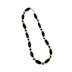 Black Wood Bead Necklace with Lobster Clasp 18"