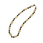 Natural Wood Bead Necklace with Lobster Clasp 18"