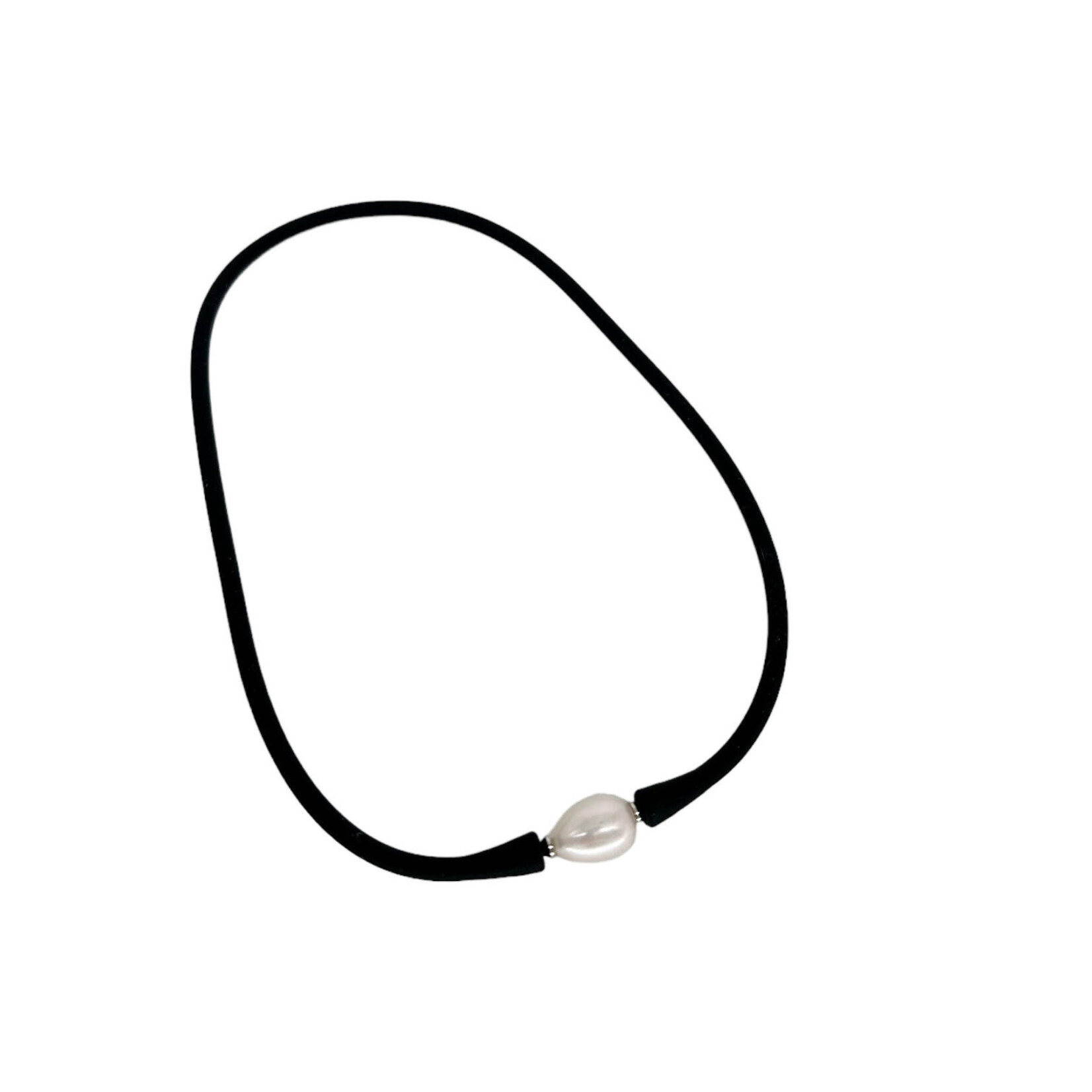 16.5-17" Surfer Necklace 11mm White Pearl