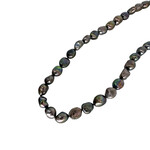 18" 10mm Baroque Peacock Pearl Necklace with Sterling Silver Toggle Clasp