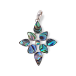 P452 Sterling Silver Sterling Silver Paua Shell Flower Pendant