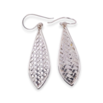 SE592 Sterling Silver Woven Pointed Rain Drop Dangle Earrings