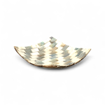 Hand Made Mother of Pearl Paua Shell Mosaic Square Dish  Coconut Shell Resin Back