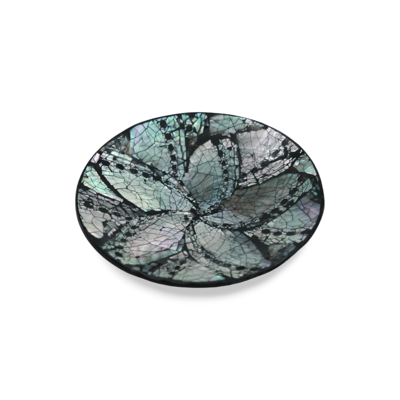 Handmade 7 Eye Dish Small Dark Round