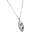 Tricolor Mother of Pearl Raindrop Leaf Necklace