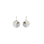 Tricolor Mother of Pearl Hook Earrings Round Leaf