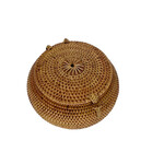 Hand Woven Ata Basket #88 Medium Round Basket with Lid and Latch