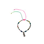 Adjustable Beaded Anklet with Charm Multi Pineapple