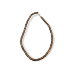 22" Coconut Shell Disc Bead Necklace Dark
