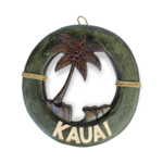 Hand Carved Life Preserver Palm Tree Kauai