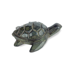 Hand Carved Albesia Wood Small Green Turtle