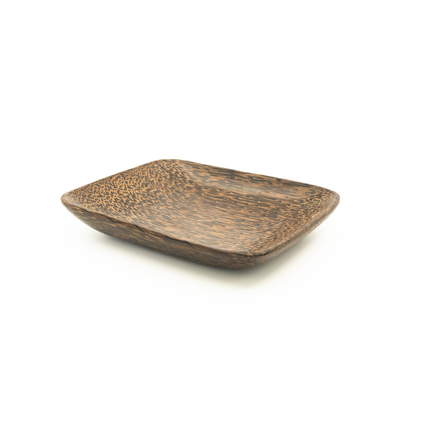Hand Carved Palm Wood Dish Rectangle 15cm x 10cm