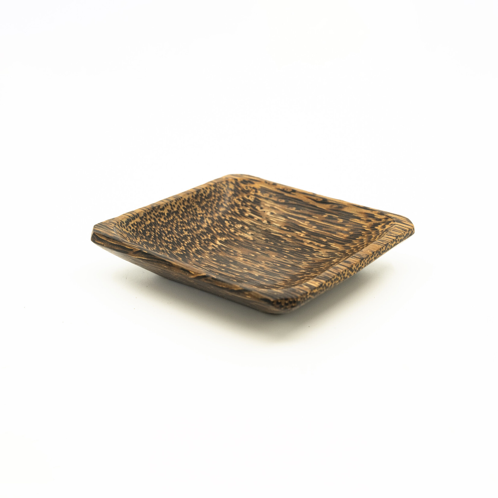 Hand Carved Palm Wood Dish Square 10cm