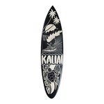 Hand Carved Albesia Wood Kauai Surfboard Small #18