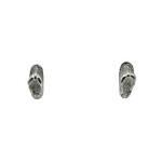 SE552 Sterling Silver Slipper Stud Earrings