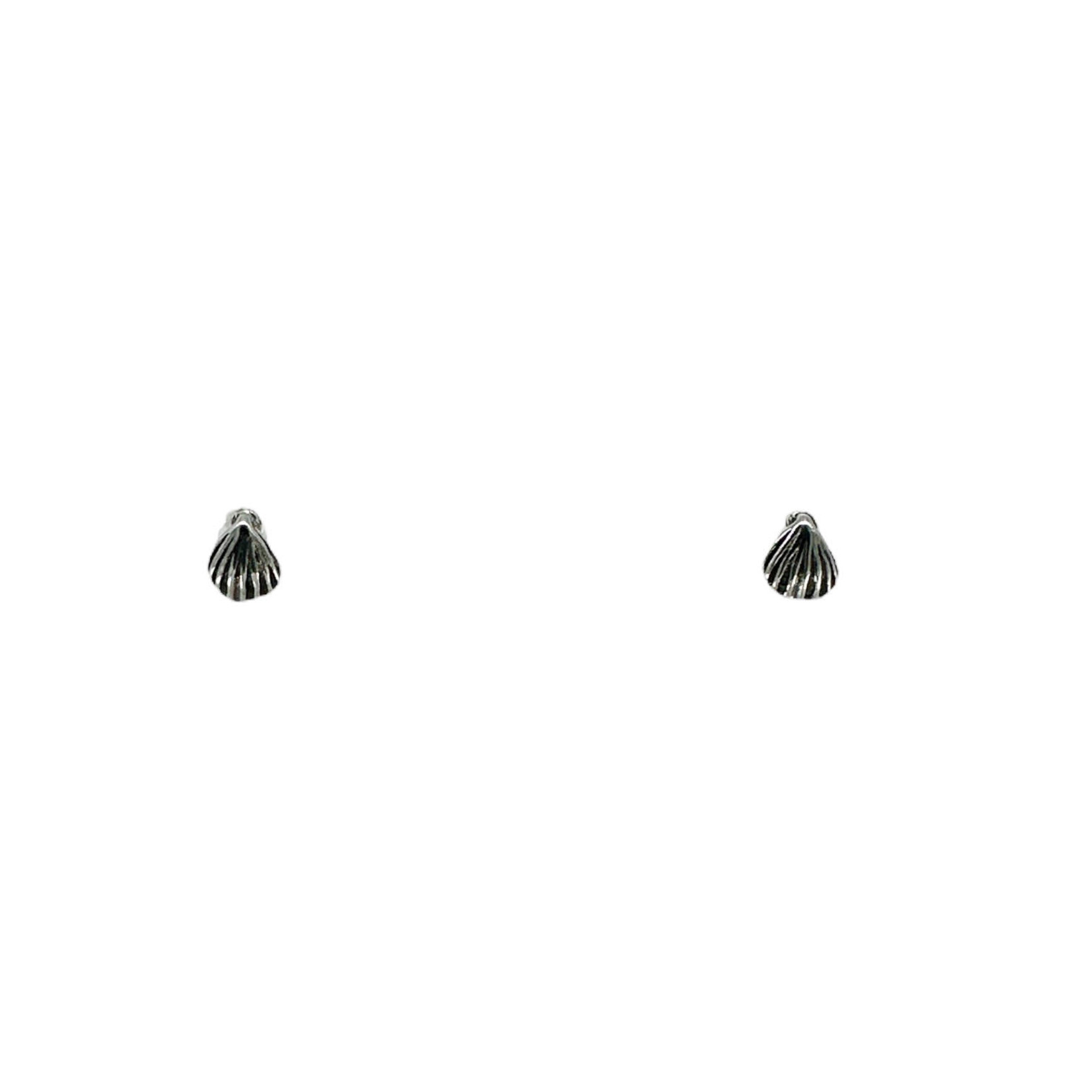 SE551 Sterling Silver Sea Shell Stud Earrings