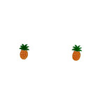 SE555 Sterling Silver Enamel Painted Pineapple Stud Earrings