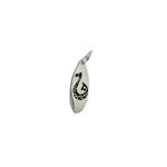 P448 Sterling Silver Enamel Painted Fish Hook Surfboard Pendant