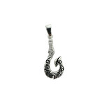 P451 Sterling Silver Sterling Silver Engraved Fish Hook Pendant