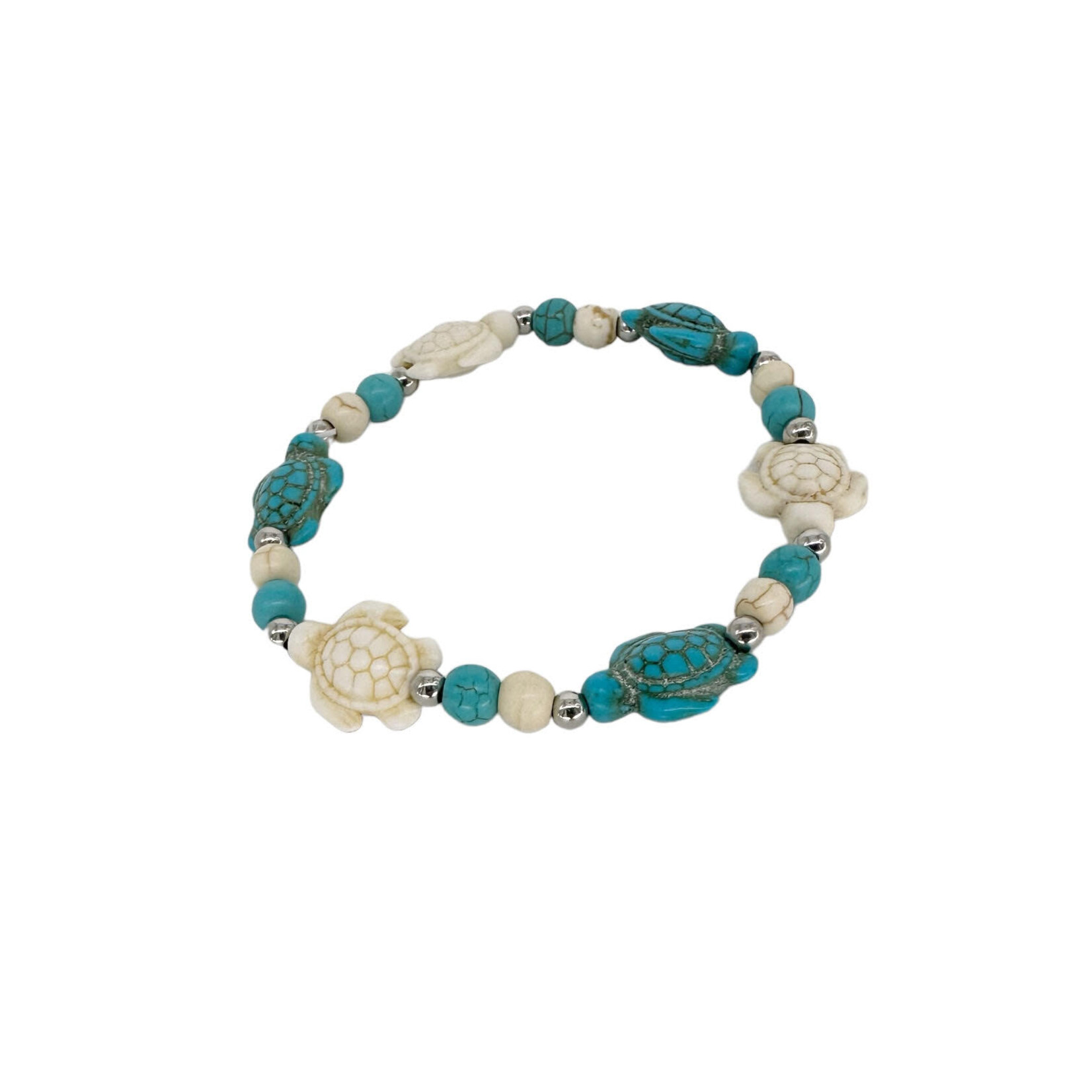 Howlite Turtle Bead Stretch Bracelet