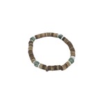 Spotted Jade, Coconut & Shell Stretch Bracelet