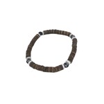 Snowflake Obsidian, Coconut & Shell Stretch Bracelet