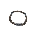 Snowflake Obsidian Bar & Coconut Stretch Bracelet