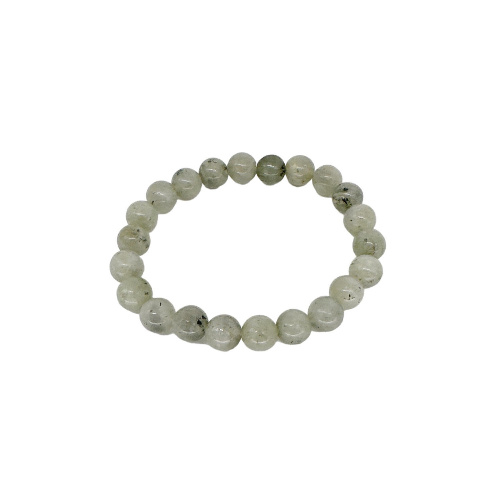 White Spectrolite Gemstone Stretch Bracelet 8mm