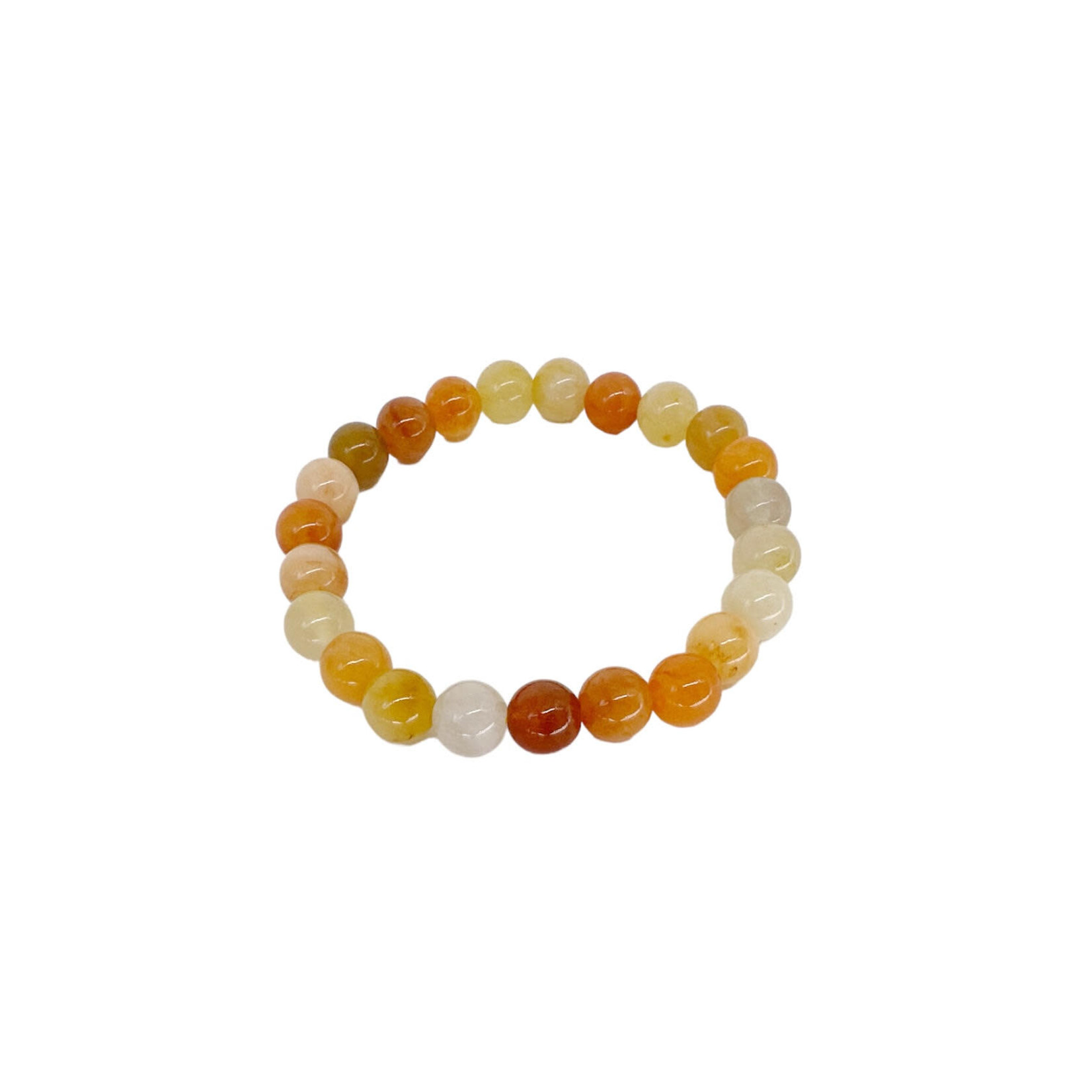 Gold Jade Gemstone Stretch Bracelet 8mm